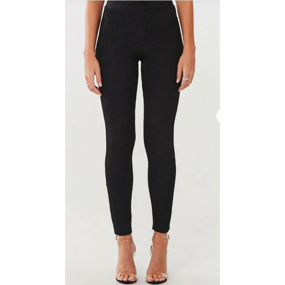 Metallic Ribbed Leggings - Picture 5 of 5